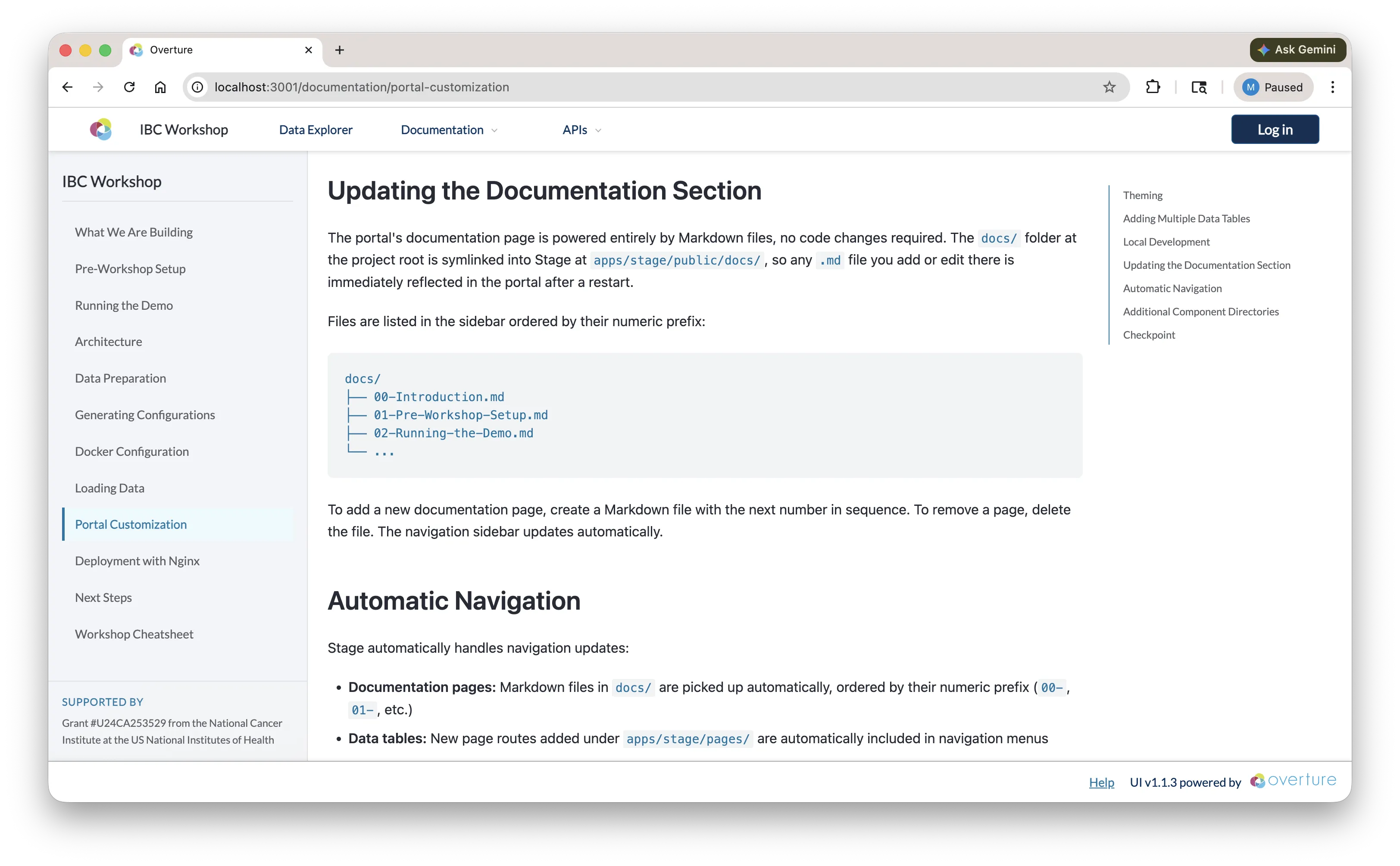 documentation page